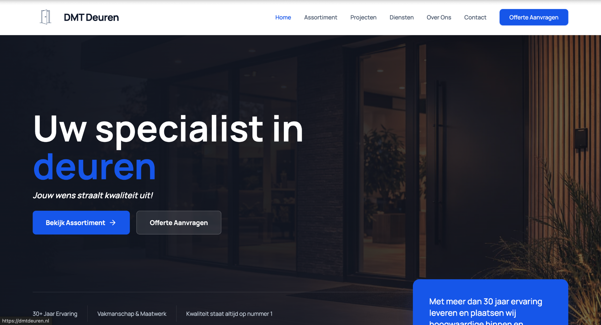 Website DMT Deuren